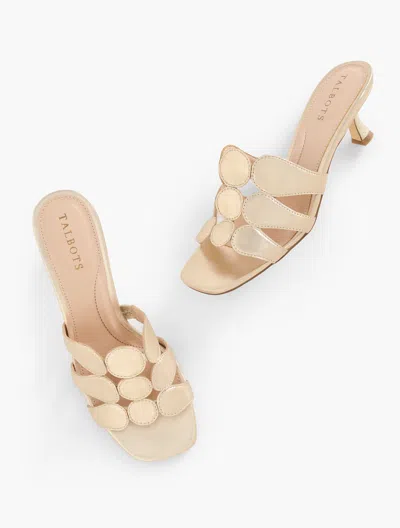 TALBOTS SABEL METALLIC NAPPA FLARE HEEL SANDALS - GOLD - 9M TALBOTS