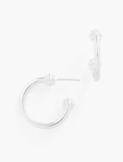 TALBOTS STERLING SILVER BALL CLUSTER HOOP EARRINGS - 001 TALBOTS