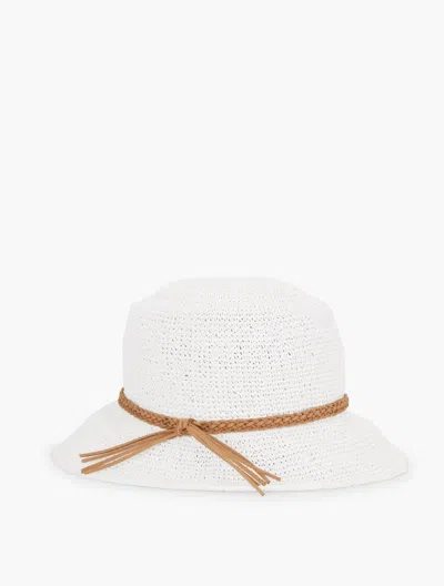 TALBOTS STRAW BUCKET HAT - WHITE - 001 TALBOTS