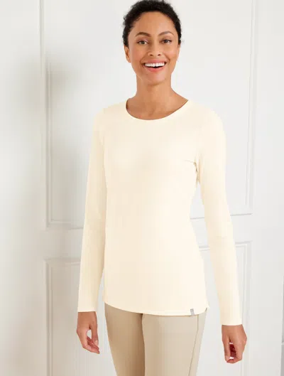 TALBOTS MISSES - SUPERSOFT JERSEY LONG SLEEVE T-SHIRT - IVORY - LARGE TALBOTS