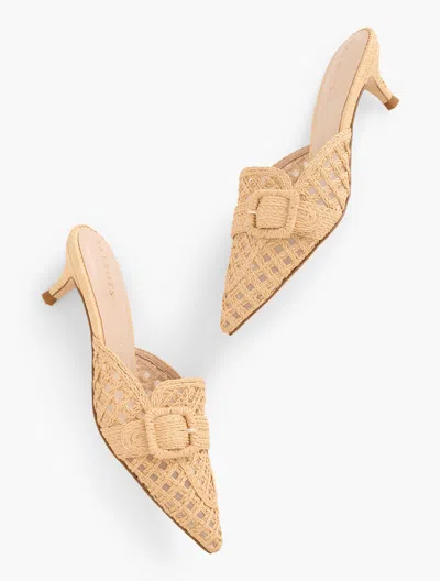 TALBOTS SYLVIE WOVEN RAFFIA MULES - NATURAL - 9 1/2 M TALBOTS