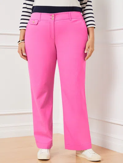 TALBOTS PLUS PETITE - TWILL WIDE LEG PANTS - FRAISE PINK - 14 TALBOTS