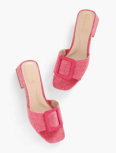 TALBOTS VIV BUCKLE SLIDES - CAMELLIA ROSE - 11M TALBOTS