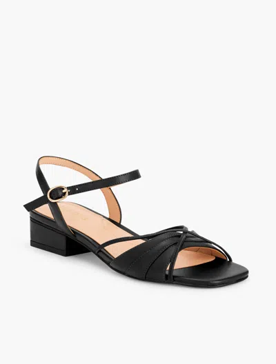 TALBOTS VIV STRAPPY NAPPA BLOCK HEEL SANDALS - BLACK - 9 1/2 M TALBOTS