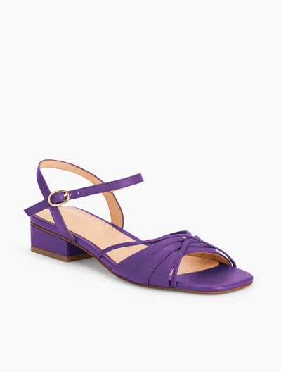 TALBOTS VIV STRAPPY NAPPA BLOCK HEEL SANDALS - DEEP LAVENDER - 10 1/2 M TALBOTS