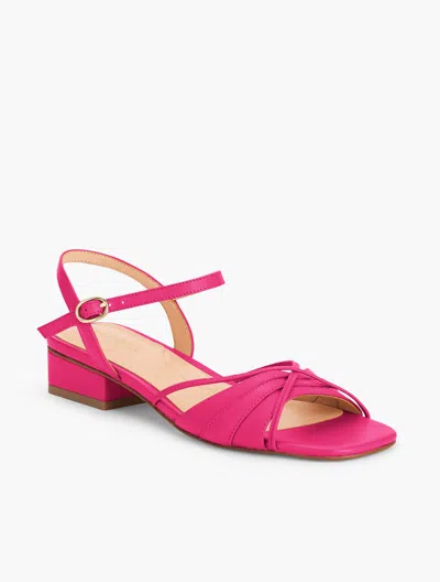 TALBOTS VIV STRAPPY NAPPA BLOCK HEEL SANDALS - TROPICAL PUNCH - 9M TALBOTS