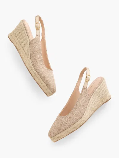 TALBOTS VIVI SLINGBACK ESPADRILLE WEDGES - NATURAL - 10M TALBOTS