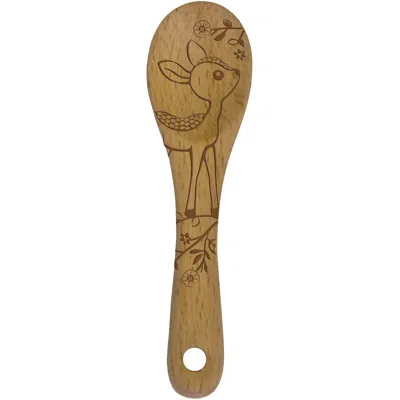 TALISMAN DESIGNS LASER ETCHED BEECHWOOD MINI SPOON, WOODLAND COLLECTION, DEER