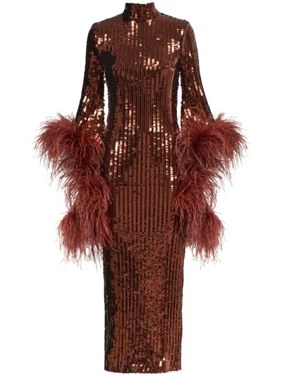 TALLER MARMO DEL RIO DISCO SEQUINNED MIDI DRESS
