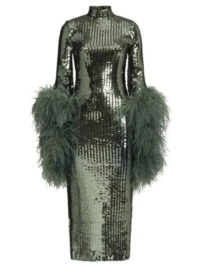 TALLER MARMO DEL RIO DISCO SEQUINNED MIDI DRESS