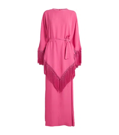 TALLER MARMO FRINGED BOHEMIAN KAFTAN MAXI DRESS