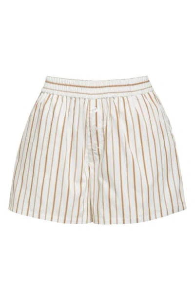 TANNER FLETCHER TANNER FLETCHER GENDER INCLUSIVE WINNIE STRIPE COTTON POPLIN BOXER SHORTS