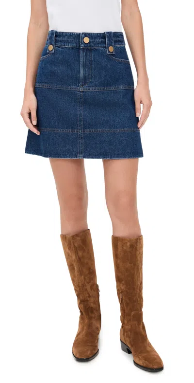 TANYA TAYLOR HUDIE SKIRT CLASSIC INDIGO BLUE