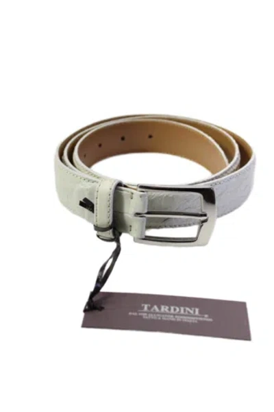 TARDINI TARDINI WOMENS BONE GENUINE AMERICAN ALLIGATOR LEATHER 1 1/8" BELT SIZE 40