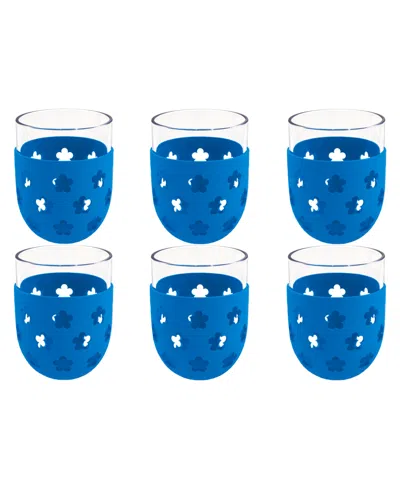 TARHONG COLOR BASE JUMBO GLASSES, SET OF 6