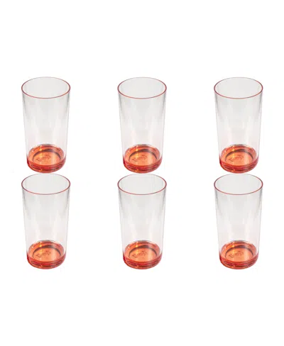 TARHONG COLOR BASE JUMBO GLASSES, SET OF 6