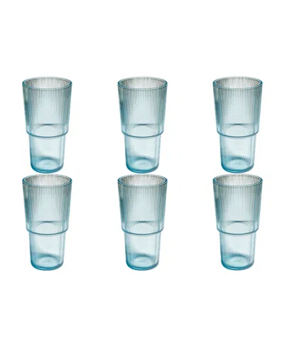 TARHONG FINE RIBBED JUMBO GLASSES, SET OF 6