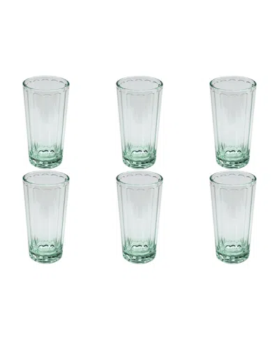 TARHONG SIMPLE SCALLOP DOUBLE OLD FASHIONED GLASSES, SET OF 6