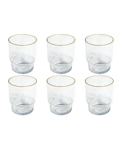 TARHONG STAX OPTIC TWIST GOBLET GLASSES, SET OF 6