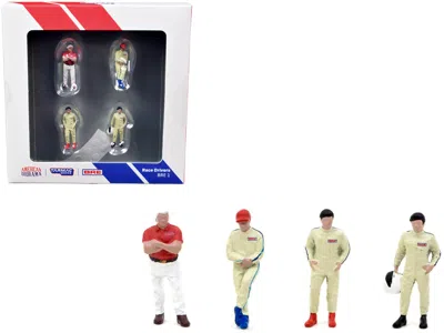 TARMAC WORKS RACE DRIVERS 4 PIECE DIECAST FIGURE SET "BRE" FOR 1/64 SCALE MODELS BY TARMAC WORKS & AMERICAN DIORA
