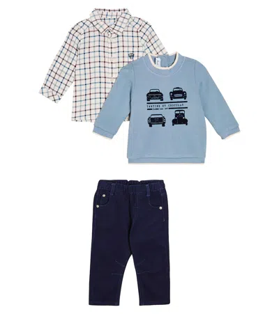 TARTINE ET CHOCOLAT BABY SET AUS SWEATSHIRT, HEMD UND HOSE