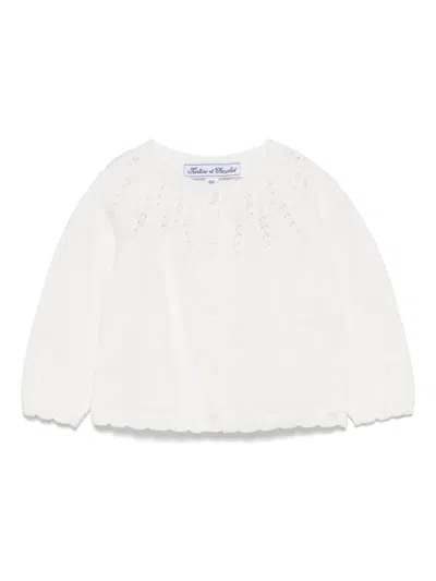 TARTINE ET CHOCOLAT CABLE-KNIT-DETAIL CARDIGAN