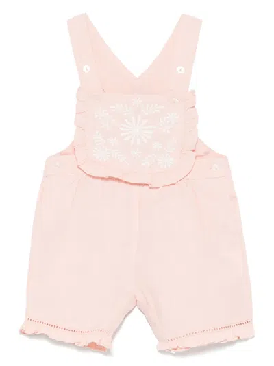 TARTINE ET CHOCOLAT LINEN PEONY-EMBROIDERY DUNGAREES