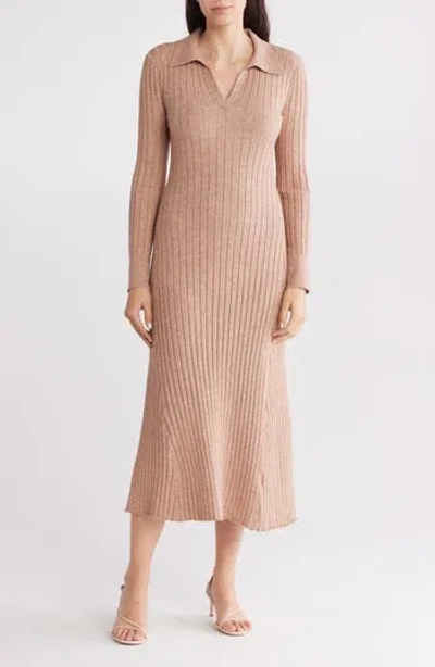 TASH AND SOPHIE TASH AND SOPHIE LONG SLEEVE A-LINE SWEATER DRESS