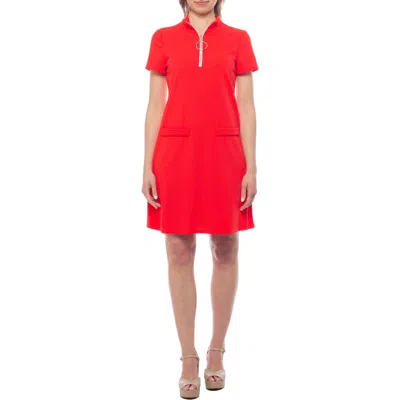 TASH AND SOPHIE TASH AND SOPHIE PULL ZIPPER A-LINE DRESS