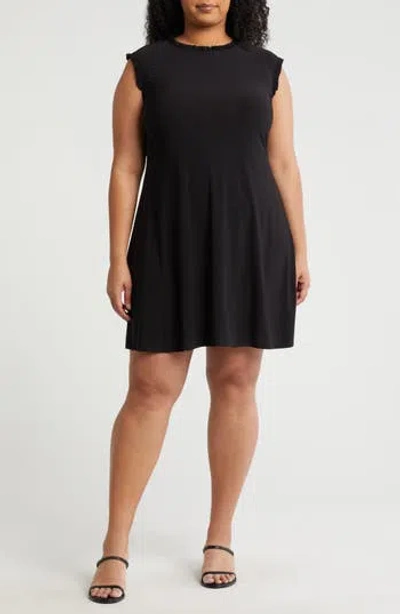 TASH AND SOPHIE TASH AND SOPHIE RUFFLE HEM CAP SLEEVE DRESS