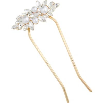 TASHA TASHA CRYSTAL & FAUX PEARL HAIR STICK