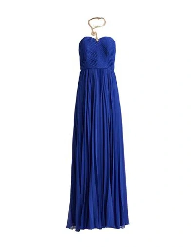 TASSOS MITROPOULOS TASSOS MITROPOULOS WOMAN MAXI DRESS BLUE SIZE L POLYESTER