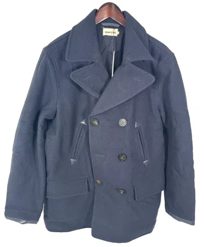 TAYLOR STITCH TAYLOR STITCH THE MENDOCINO PEACOAT IN NAVY WOOL, L-42, MSRP $798