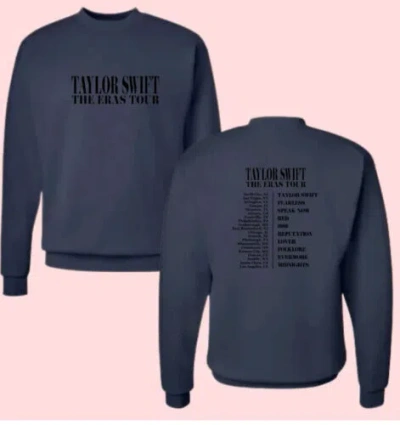 TAYLOR SWIFT TAYLOR SWIFT ERAS TOUR OFFICIAL MERCH BLUE GREY CREWNECK SWEATSHIRT SIZE MEDIUM