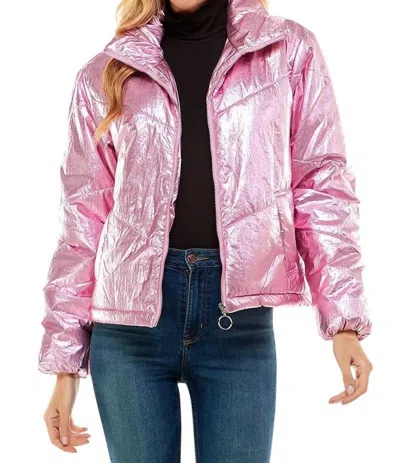 TCEC ANGELIKA METALLIC PUFF JACKET IN PINK
