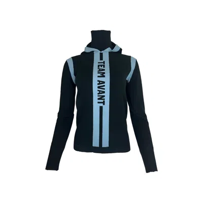 TEAM EVENT WOMEN'S TEAM AVANT MERINO WOOL SKI BASE LAYER, BLACK/ICE BLUE