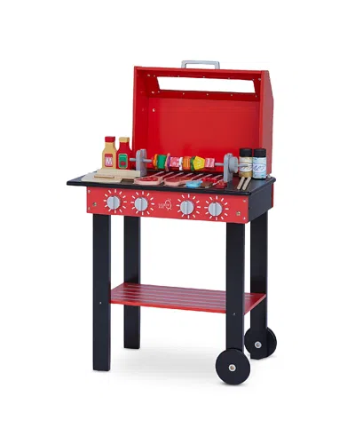 TEAMSON KIDS LITTLE HELP WOOD BACKYARD BBQ RED PLAY KITCHEN - AGES 3+