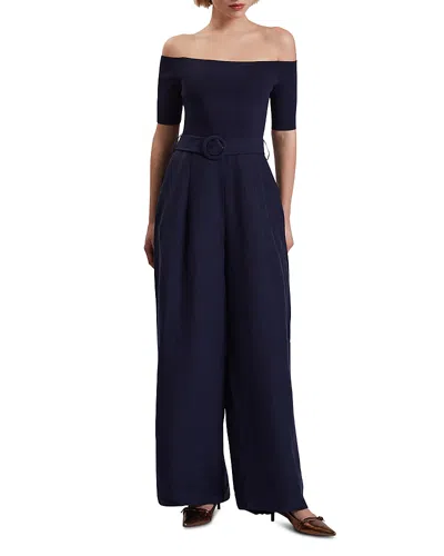 TED BAKER ANGELIY KNIT BODICE BARDOT TOP JUMPSUIT