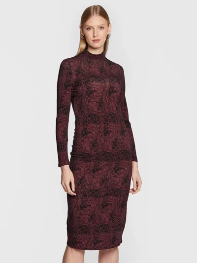 TED BAKER ELONAR DRESS WOMEN 2 BLACK HIGH NECK LONG SLEEVE BODYCON PREPPY ERK631