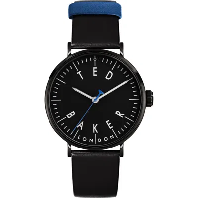 TED BAKER TED BAKER GENTS LEATHER STRAP WATCH, 41MM