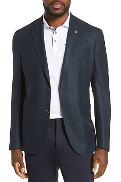 TED BAKER TED BAKER LONDON MENS TRIM FIT BASKETWEAVE WOOL SPORT COAT 38 REGULAR GREEN