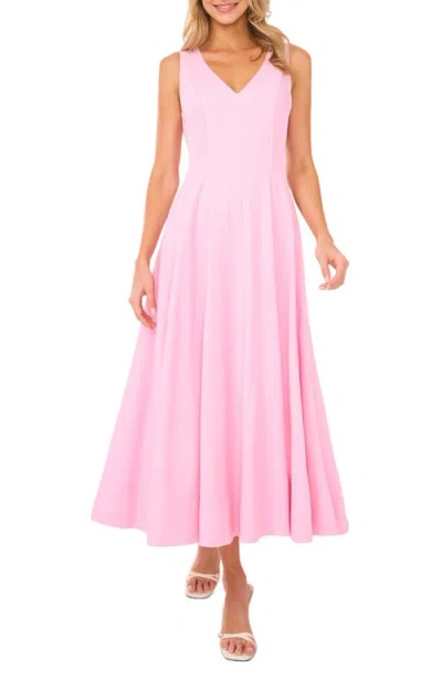 TED BAKER TED BAKER PLEATED WAIST SLEEVELESS LINEN BLEND MAXI DRESS