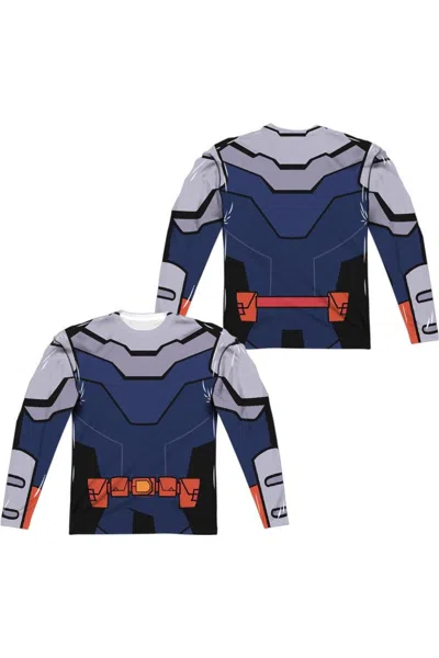 TEEN TITANS GO TO THE MOVIES SLADE UNIFORM (FRONT/BACK PRINT) LONG SLEEVE ADULT POLY CREW TEE / T-SHIRT