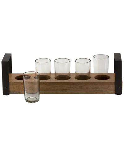 TEN STRAWBERRY STREET 10 STRAWBERRY STREET TELLURIDE 6PC BRIDGE CONDIMENT TRAY WITH SHOT GLASSES