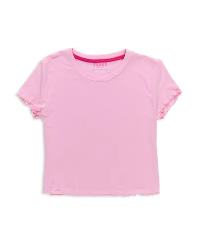TEREZ GIRLS' SHORT SLEEVE LETTUCE EDGE TEE - LITTLE KID, BIG KID