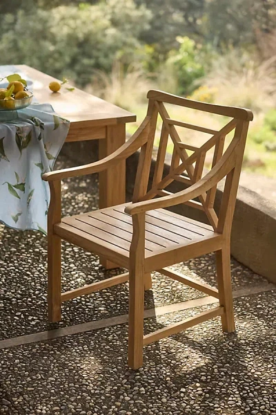 TERRAIN FRETWORK TEAK ARMCHAIR