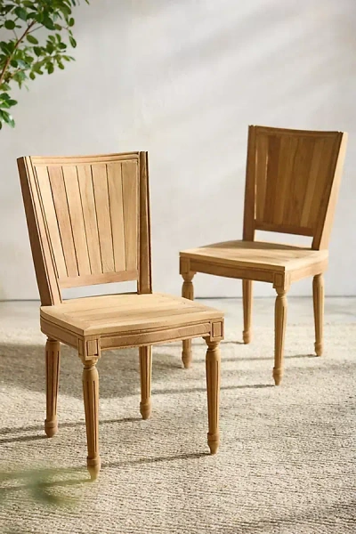 TERRAIN PALLADIO SQUARE BACK RECLAIMED TEAK SIDE CHAIRS, SET OF 2