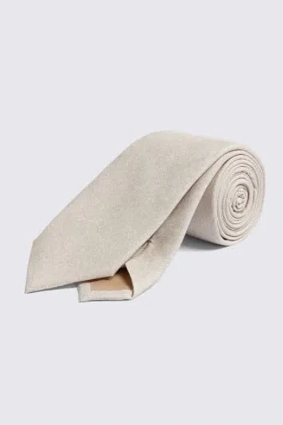 TESSITURA BOTTINELLI MEN'S TESSITURA BOTTINELLI NEUTRAL CREAM SILK SEMI-PLAIN TIE