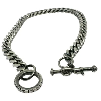 TG-JEWELLERY BY TAMARA GERVASIO MEN'S SILVER / BLACK CELTIC BIRD T-BAR CURB CHAIN
