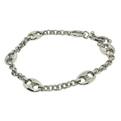 TG-JEWELLERY BY TAMARA GERVASIO WOMEN'S ANCHOR CHAIN UNISEX BRACELET IN SILVER
